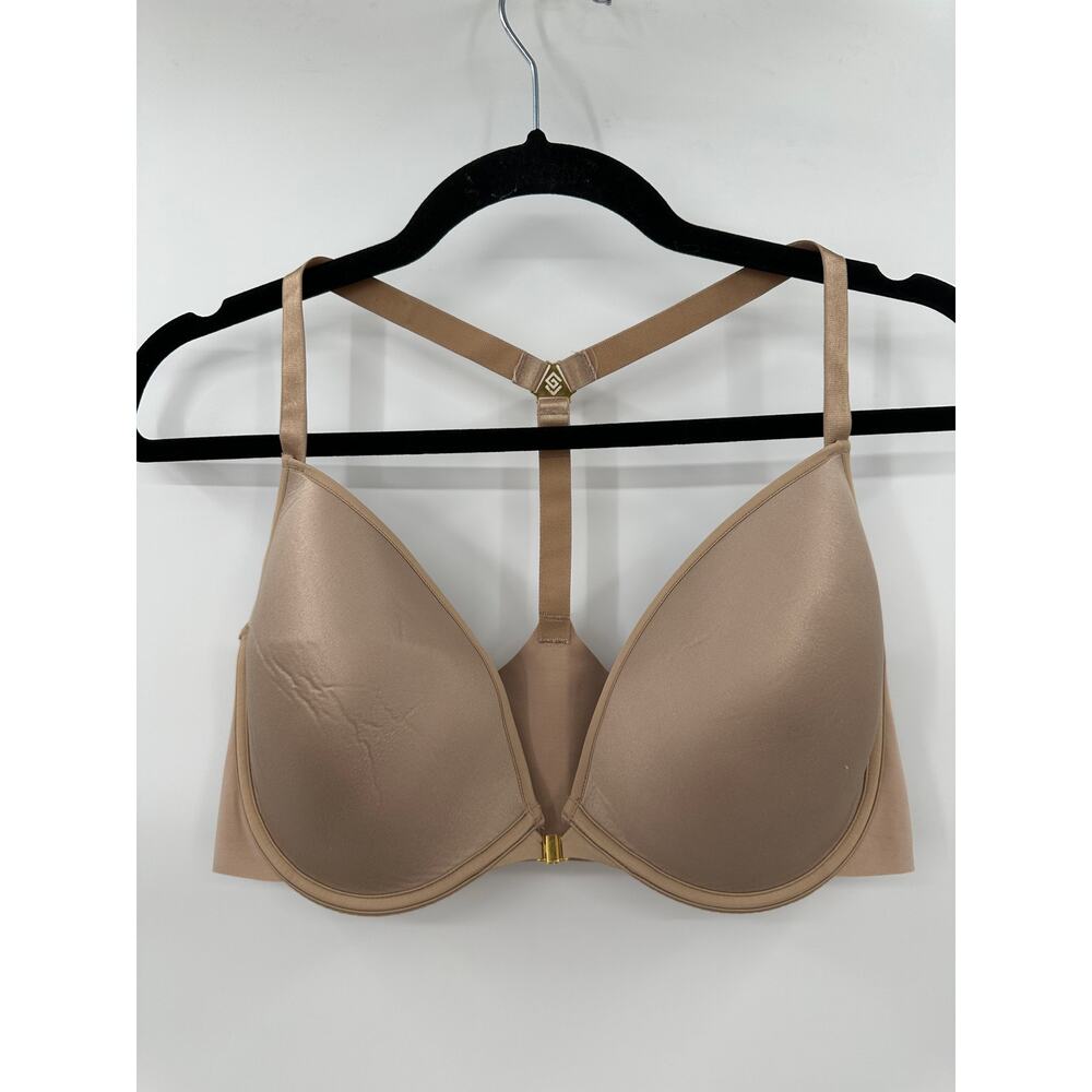 Thirdlove 24/7 Classic Racerback Nude Beige Front Clasp Bra Size 36E 36DD